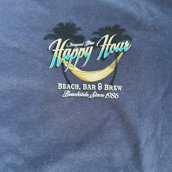 NWT Men’s Medium Newport Blue Happy Hour Tee Shirt - Picture 2 of 7